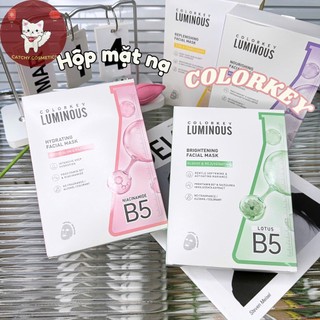 [COLORKEY] (Hộp 10 Miếng) Mặt Nạ Giấy COLORKEY Luminous B5 Facial Mask, Hỗ Trợ Cấp Ẩm Phục Hồi Da