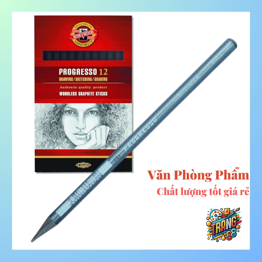 hoaphamtrang88 Bút Chì Than Tip 8B Koh-I-Noor đậm Nét, Mượt M , Hoàn Hảo Cho Ký Hoạ & Phác Thảo