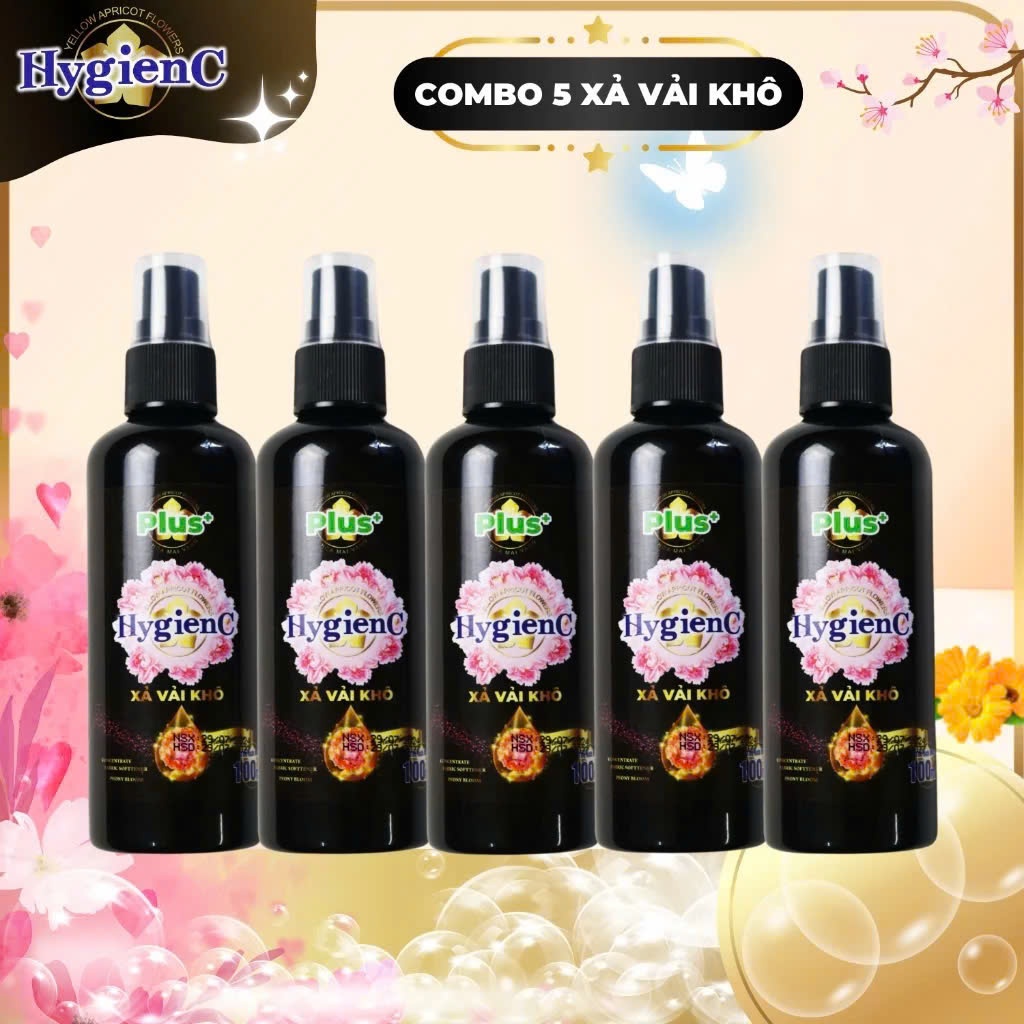 Combo 1 Chai Xịt xả vải khô Hygiene sacom Plus+ giữ hương thơm lâu trên quần áo, vải chai 100ml