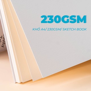 Sổ Sketchbook GLOBAL ART 230GSM, Sổ Vẽ Phác Thảo Không Kỵ Tẩy 60 Trang A4 A5 Lên Màu Tốt Bám Chì Chất Lượng