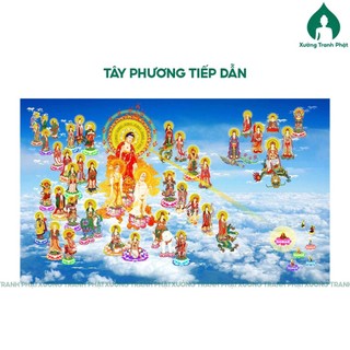 Tranh Tây Phương Tiếp Dẫn Tráng gương siêu bóng dán cạnh, treo tường, để bàn
