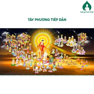 Tranh Tây Phương Tiếp Dẫn Tráng gương siêu bóng dán cạnh, treo tường, để bàn