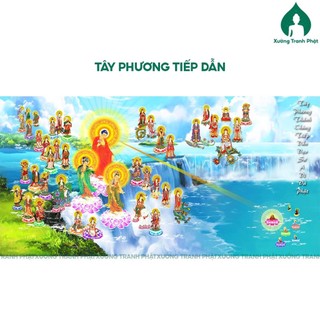 Tranh Tây Phương Tiếp Dẫn Tráng gương siêu bóng dán cạnh, treo tường, để bàn