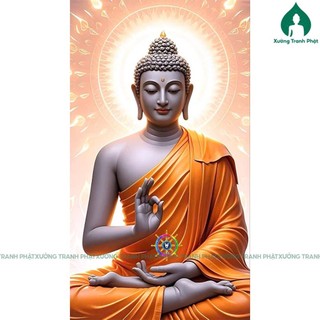 Tranh Phật Thích ca mâu ni siêu bóng Tráng gương để bàn treo tường