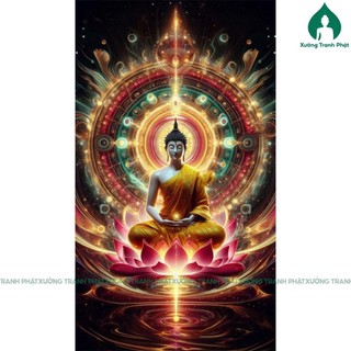 Tranh Phật Thích ca mâu ni siêu bóng Tráng gương để bàn treo tường