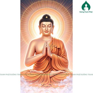 Tranh Phật Thích ca mâu ni siêu bóng Tráng gương để bàn treo tường