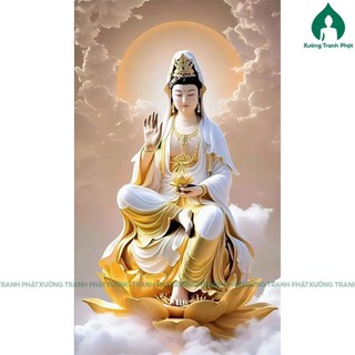 Quan thế âm Bồ tát Tranh Tráng gương siêu bóng để bàn treo tường nhiều kích cỡ