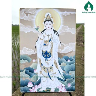 Quan thế âm Bồ tát Tranh Tráng gương siêu bóng để bàn treo tường nhiều kích cỡ