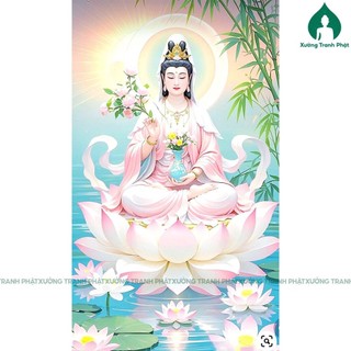 Quan thế âm Bồ tát Tranh Tráng gương siêu bóng để bàn treo tường nhiều kích cỡ