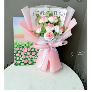 Bó Hoa Hồng Len Handmade Quà Tặng Siêu Xinh