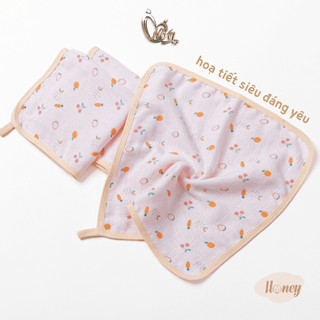 M&B (30x30cm) Combo 3 khăn gạc sữa sơ sinh 4 lớp hoạ tiết đáng yêu chất bamboo mềm mịn, thấm hút tốt, an toàn cho da b