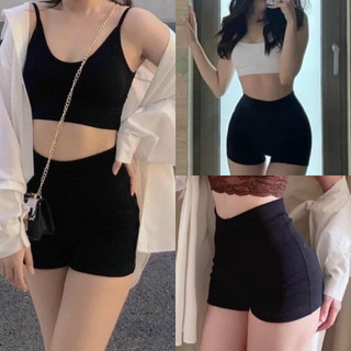 Quần đùi ôm ngắn co giãn lưng cao thể thao cạp cao xinh VANISA Q2