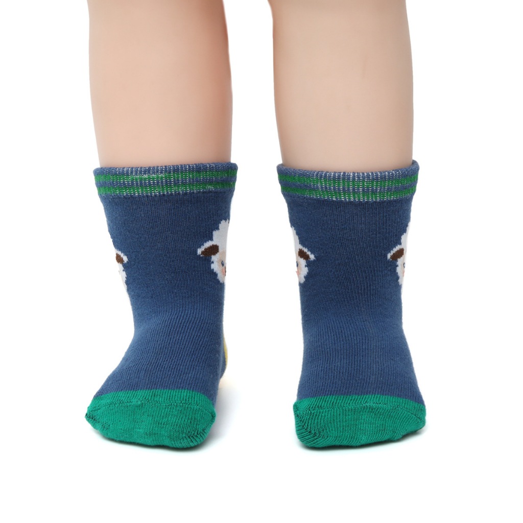 Combo 12 Đôi Tất Tập Đi, Tất Chống Trơn Cho Bé Từ 0-3 tuổi, vải cotton len HC18 Kem