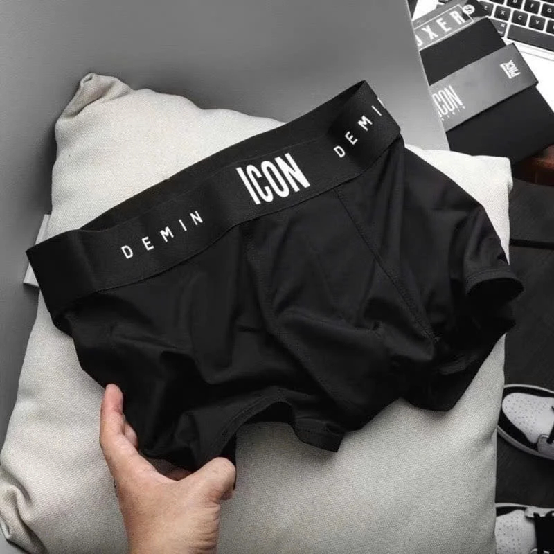 Quần Lót Nam Boxer IC04 Demin Thun Lạnh Cao Cấp Thoáng Khí, Co Giãn 4 Chiều - Combo 5 Cái, Set 5 Màu