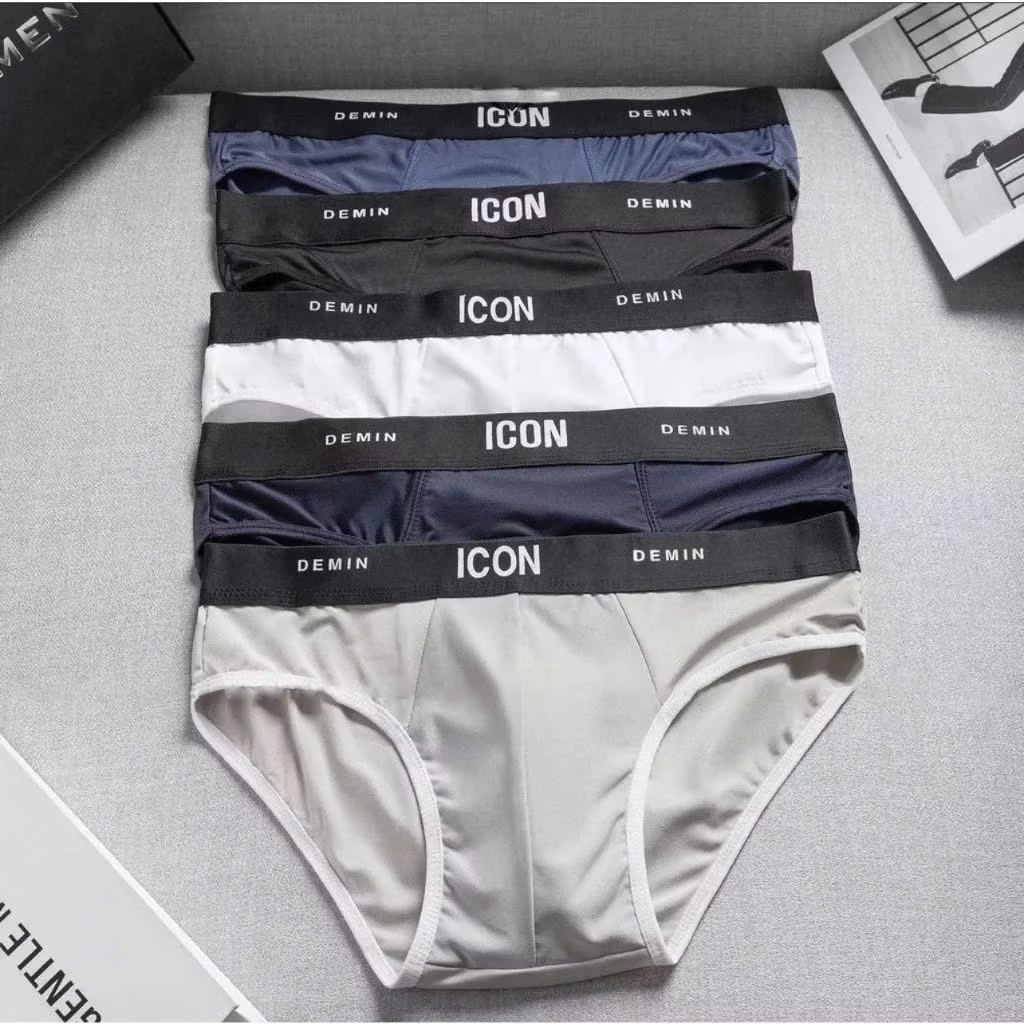 Quần Lót Nam Boxer IC04 Demin Thun Lạnh Cao Cấp Thoáng Khí, Co Giãn 4 Chiều - Combo 5 Cái, Set 5 Màu