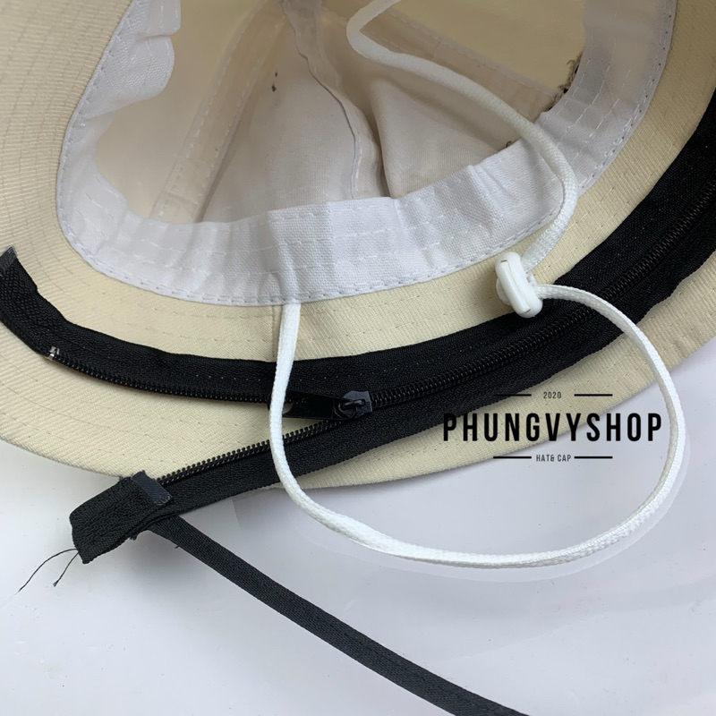 BÉ 2-5 Tuổi_Mũ chống giọt bắn chắn gió bụi mưa bucket tai bèo vành phungvyshop-nón / Bo "KIẾNG" CHO NOTHING/