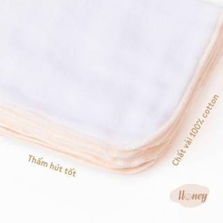 NBAn (25 x 28cm) Set 10 khăn gạc sữa cotton 4 lớp cao cấp mềm mại, thấm hút tốt an toàn cho da bé, khăn tắm cotton