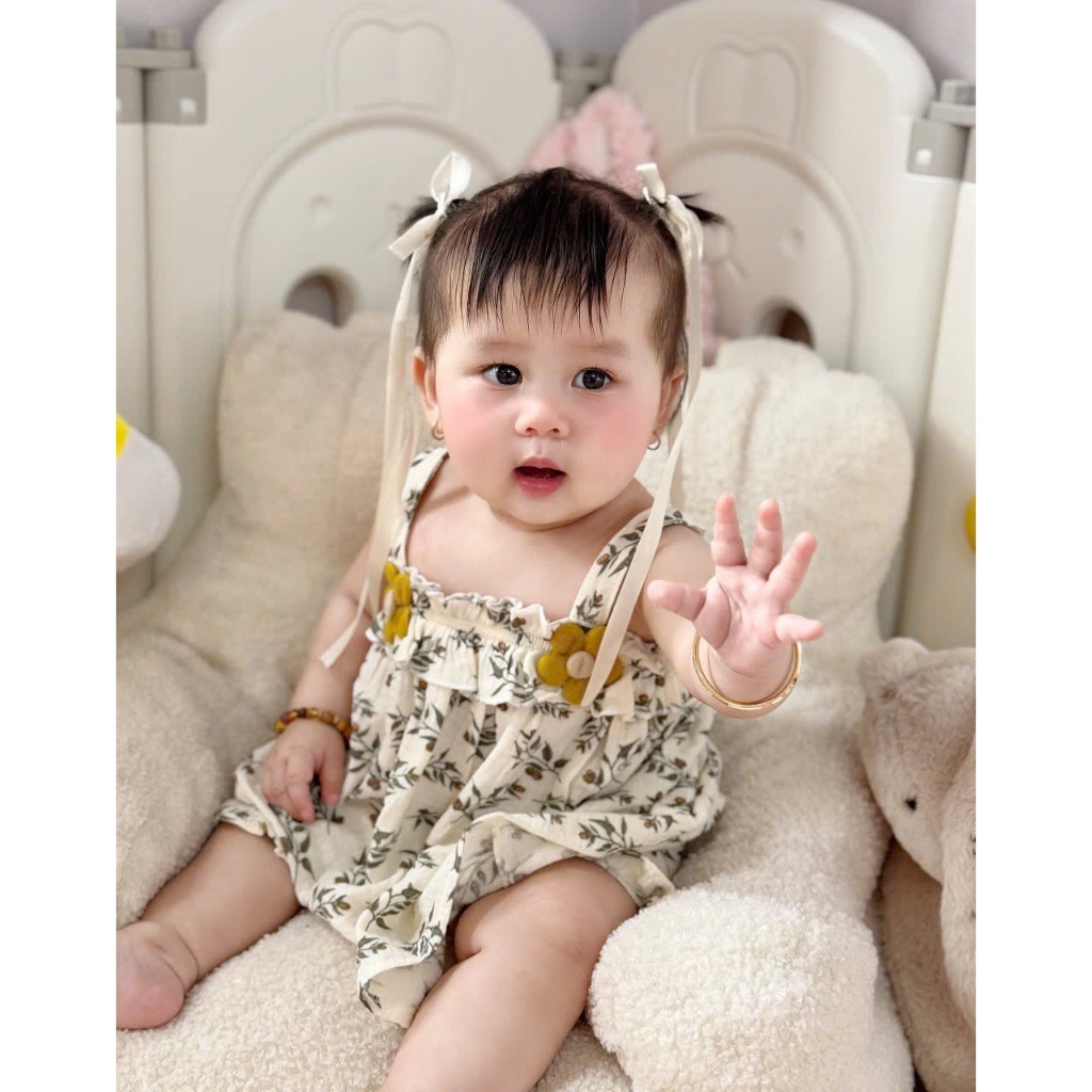 Set 2 dây trẻ em hai dây xô muslin, set hai dây cho bé gái thiết kế 5-15kg TNB