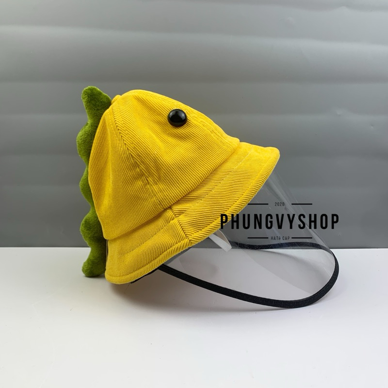 (SALE)BÉ Dưới 2 Tuổi_Mũ chống giọt chắn bụi bucket tai bèo vành phungvyshop-nón /Bo "KIẾNG" KHỦNG LONG CÓ ĐUÔI XANH SAU/