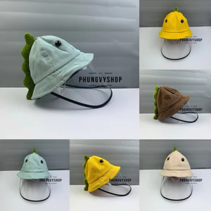 BÉ Dưới 2 Tuổi_Mũ chống giọt chắn bụi bucket tai bèo vành phungvyshop-nón /Bo "KIẾNG" KHỦNG LONG CÓ ĐUÔI XANH SAU/