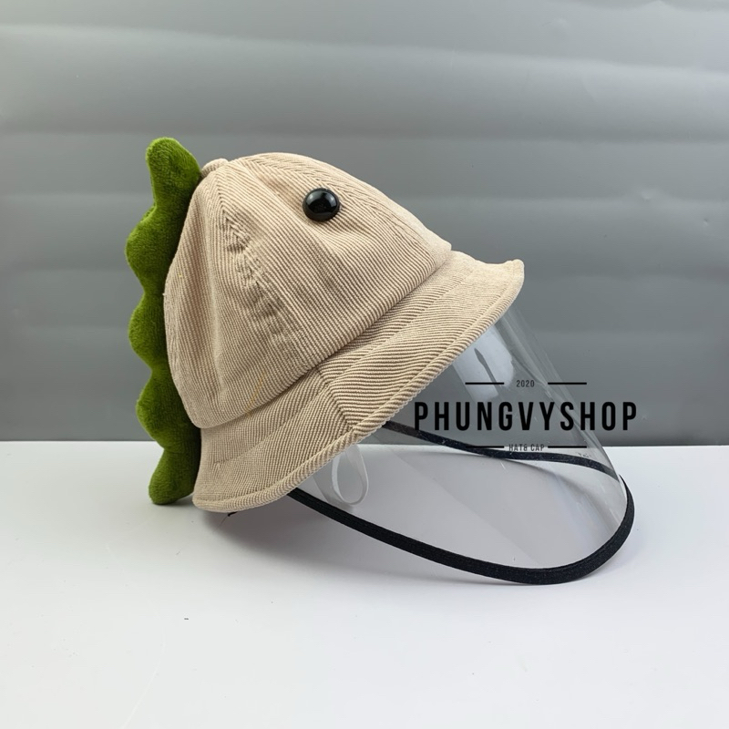 (SALE)BÉ Dưới 2 Tuổi_Mũ chống giọt chắn bụi bucket tai bèo vành phungvyshop-nón /Bo "KIẾNG" KHỦNG LONG CÓ ĐUÔI XANH SAU/