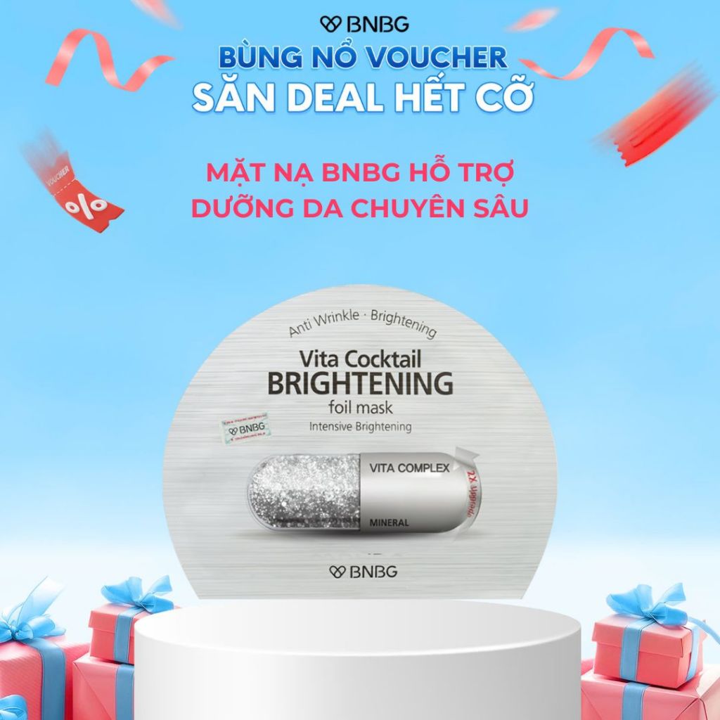 Ảnh Mặt nạ Sáng da BNBG Vita Cocktail Brightening Foil Mask Intensive Whitening 30ml (Miếng lẻ) 1