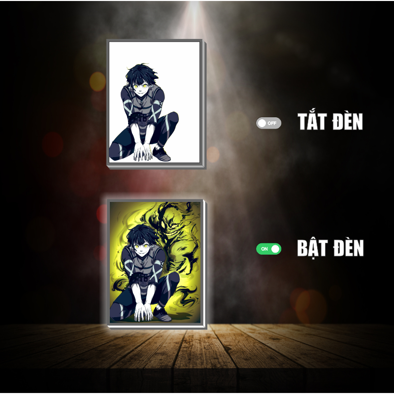 Tranh đèn led 3D đổi màu Blue Lock - Tranh đèn led 3D ANIME trang trí bàn làm việc, đèn ngủ