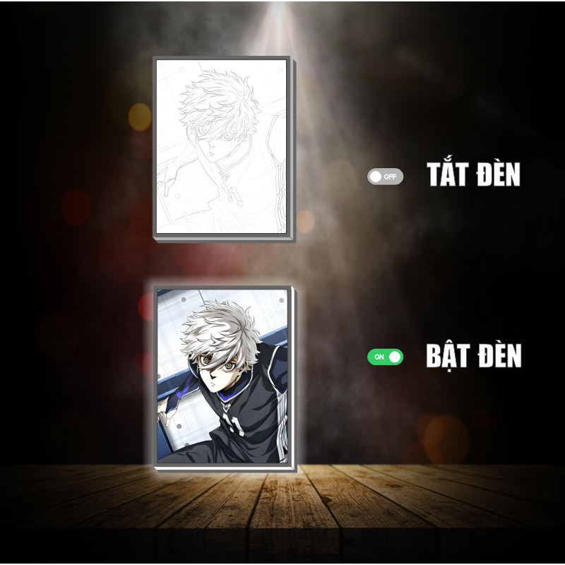 Tranh đèn led 3D đổi màu Blue Lock - Tranh đèn led 3D ANIME trang trí bàn làm việc, đèn ngủ