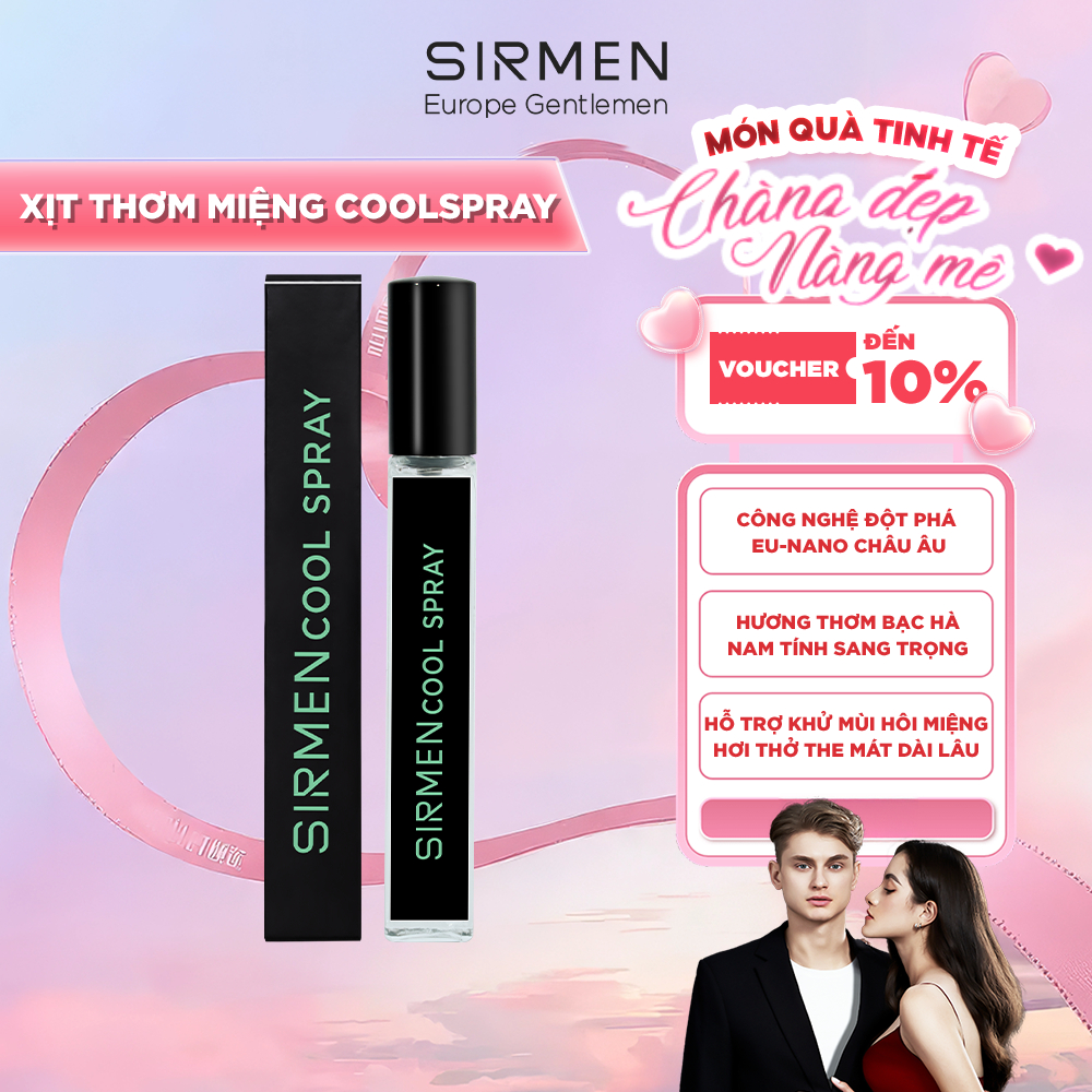 Ảnh Xịt thơm miệng SIRMEN Europe Mint Cool Spray vị bạc hà thơm mát tự nhiên, công nghệ EU-Nano kéo dài 180 phút chai 10ml 1