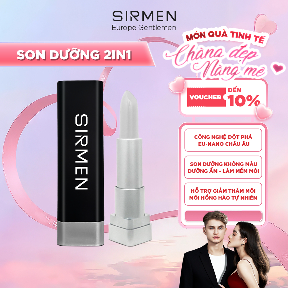 Ảnh Son dưỡng nam 2 in 1 nguyên liệu châu Âu SIRMEN Europe Gentlemen dòng cao cấp 4.2g chiết xuất tự nhiên công nghệ EU-Nano 1