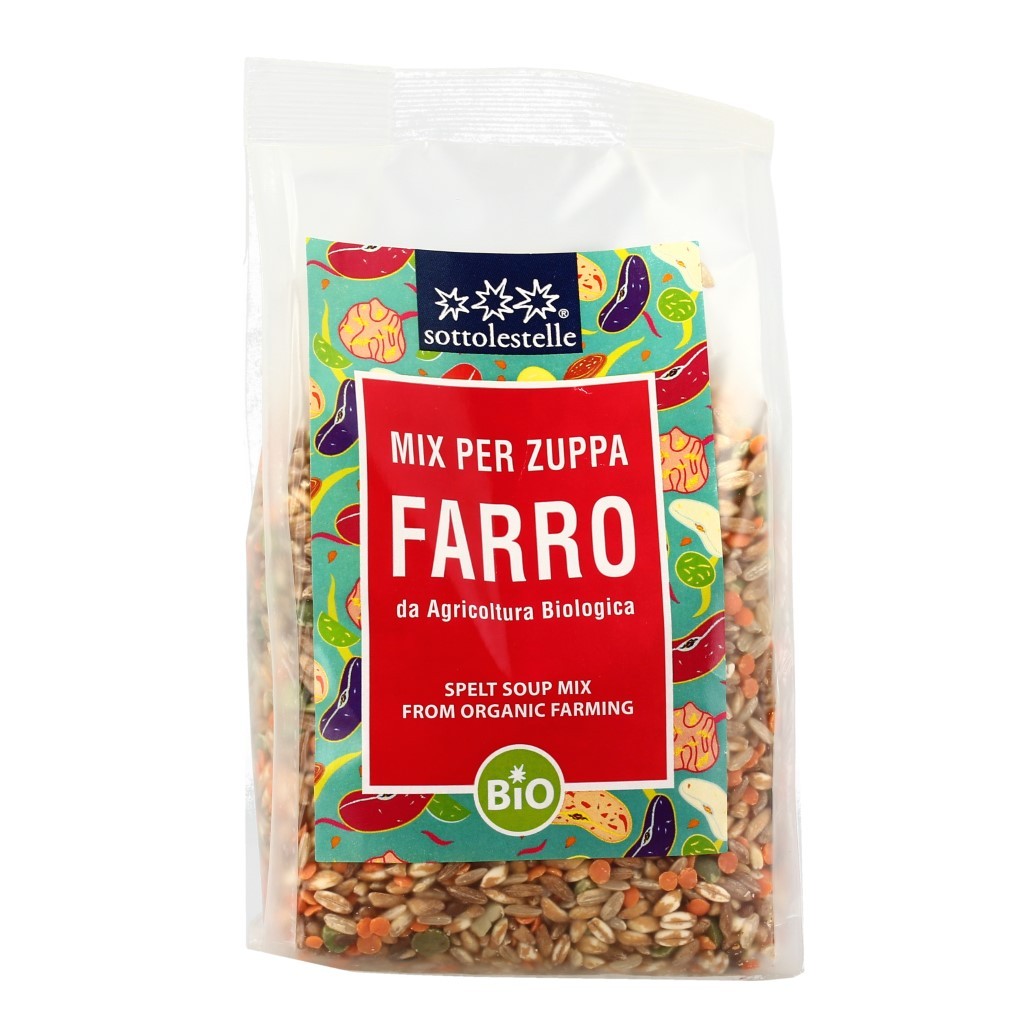 Hỗn hợp hạt dinh dưỡng hữu cơ nấu soup Sottolestelle Organic Soup Mix Farro 400g