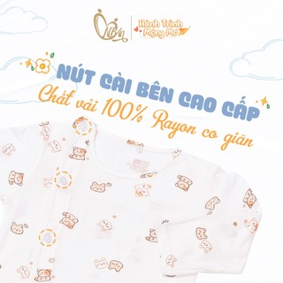 HONEY (6-9M) Bộ quần áo dài tay cài vai cotton mềm mịn, thấm hút mồ hôi tốt dành cho bé từ 7kg4 đến 9kg2