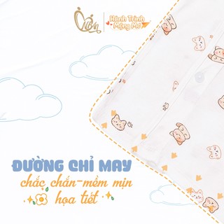 HONEY (6-9M) Bộ quần áo dài tay cài vai cotton mềm mịn, thấm hút mồ hôi tốt dành cho bé từ 7kg4 đến 9kg2