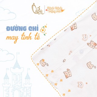 HONEY (6-9M) Bộ quần áo dài tay cài vai cotton mềm mịn, thấm hút mồ hôi tốt dành cho bé từ 7kg4 đến 9kg2