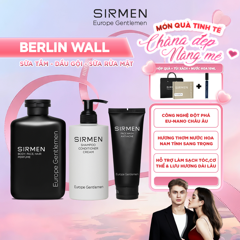Review Giftbox SIRMEN Berlin Wall: Combo Chăm Sóc Nam Giới 4in1, 3in1, 2in1 | Công Nghệ EU-Nano