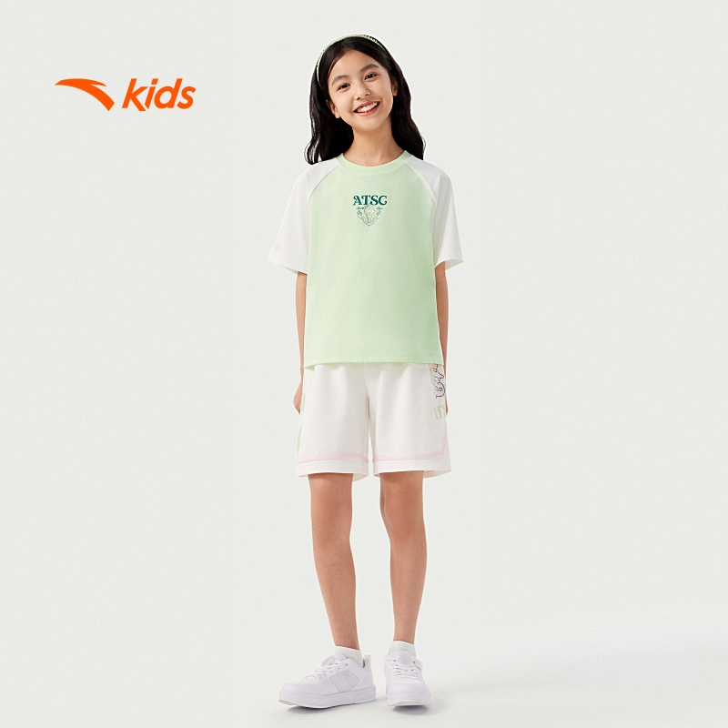 Áo phông ngắn tay thể thao bé gái size 130-165 Anta Kids 3625B8113