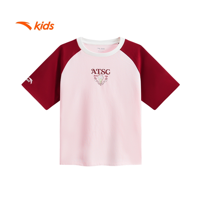 Áo phông ngắn tay thể thao bé gái size 130-165 Anta Kids 3625B8113
