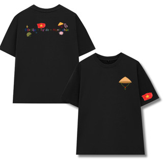 [HỎA TỐC] Áo Thun UNISEX form rộng nam nữ in hình 2 mặt Nón Lá Việt Nam yêu nước chất Cotton mềm mịn co dãn 2c