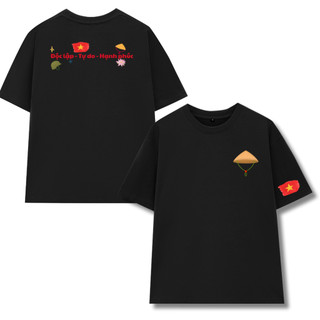 [HỎA TỐC] Áo Thun UNISEX form rộng nam nữ in hình 2 mặt Nón Lá Việt Nam yêu nước chất Cotton mềm mịn co dãn 2c
