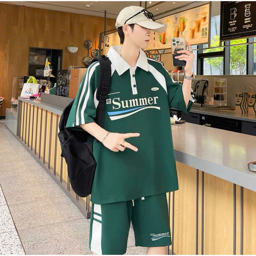 Ảnh Bộ thể thao nam nữ SUMMER NAD.Đồ bộ thể thao unisex chất tổ ong thấm hút mồ hôi thoáng mát 1
