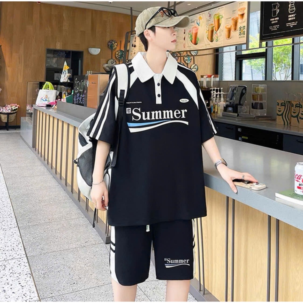 Ảnh Bộ thể thao nam nữ SUMMER NAD.Đồ bộ thể thao unisex chất tổ ong thấm hút mồ hôi thoáng mát 2