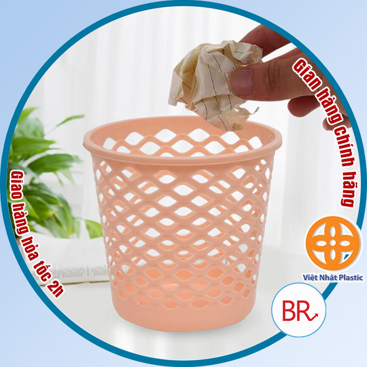 Sọt nhựa tròn,thùng rác mini để bàn (MS:2409), giỏ nhựa đựng đồ, rổ ...