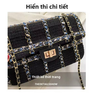 Túi Đeo Vai Chéo Đơn Vuông Mùa Thu Đông Bằng Vải Len Thời Trang