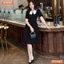 Đầm basic đơn giản cổ kiểu 2 lá BEMINE MT4003DEN