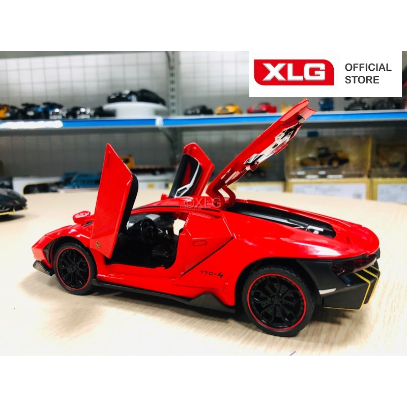 Ảnh Mô hình xe thể thao Lamborghini Aventador LP770 1:24 cao cấp bằng hợp kim có đèn âm thanh 1