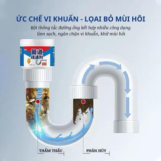 Chất Tẩy Rửa Đường Ống Mạnh Mẽ | 260g | Khử Mùi Hôi | Phù Hợp Cho Cống Sàn, Chậu Rửa Mặt, và Ống Thoát Nước | Chất Tẩy