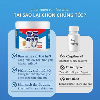Chất Tẩy Rửa Đường Ống Mạnh Mẽ | 260g | Khử Mùi Hôi | Phù Hợp Cho Cống Sàn, Chậu Rửa Mặt, và Ống Thoát Nước | Chất Tẩy