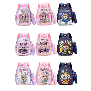 Cặp học sinh đi học unisex hoạt hình Labubu 14inch men đa dạng màu sắc cho bé [SẴN HÀNG]