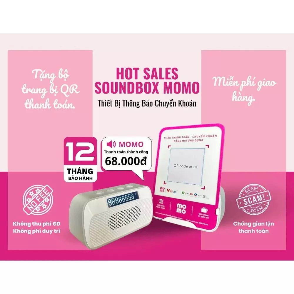 Loa thông báo nhận tiền MoMo chuyển khoản dễ dàng với QR Code