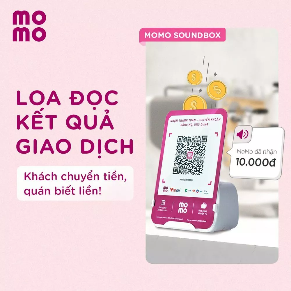 Loa thông báo nhận tiền MoMo chuyển khoản dễ dàng với QR Code